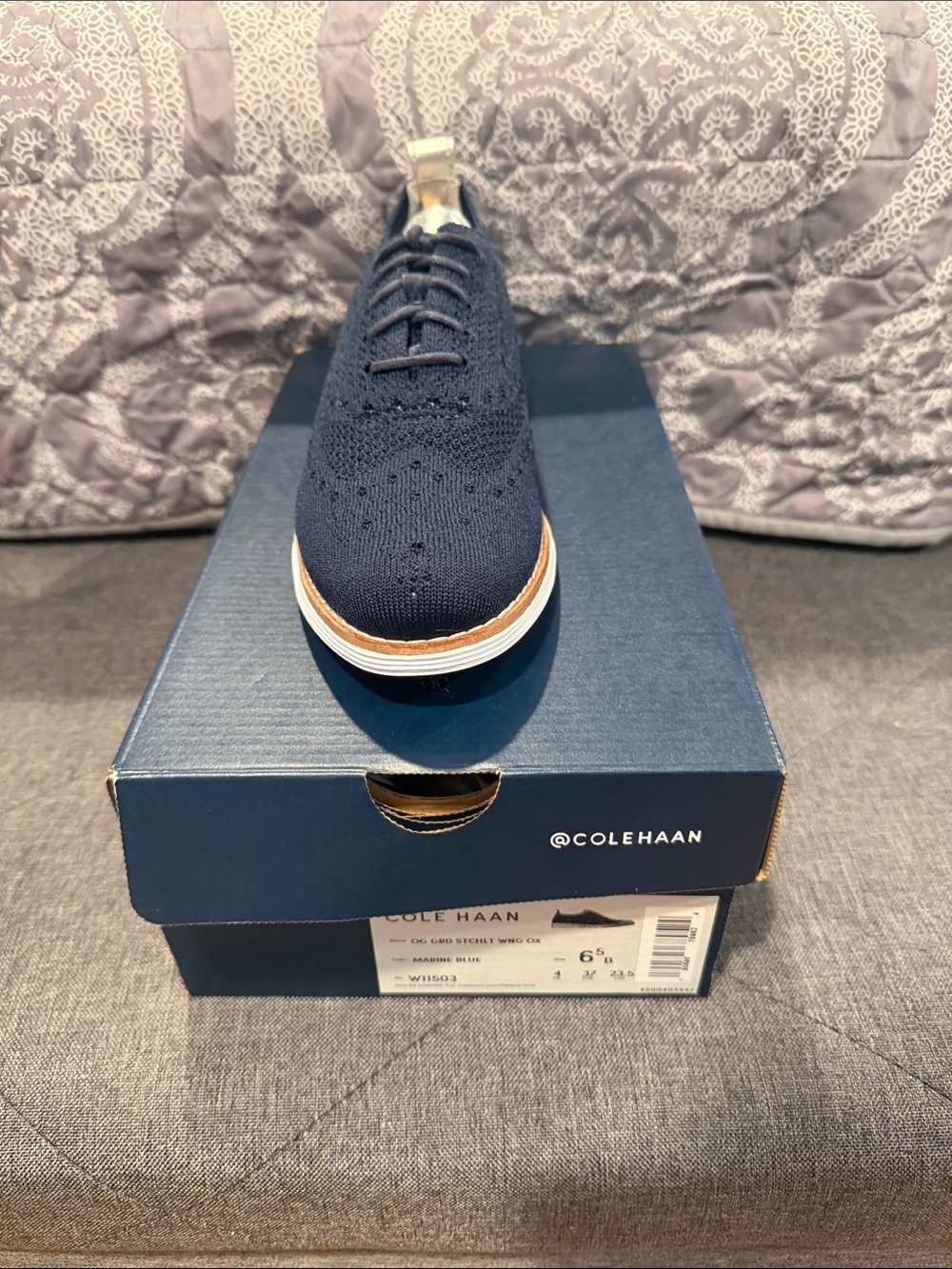Cole Haan women’s Navy Knit Lace-Up Sneaker